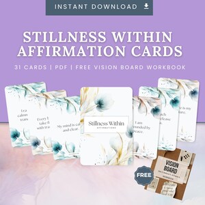 31 Cartões de Afirmação de Paz para Imprimir para Tranquilidade e Calma, Cartões Florais, Inspiração Diária, Cartões Motivacionais
