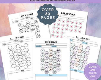 Druckbare Spar-Challenge: Minimalistische Tracker (A5, A6 PDF)