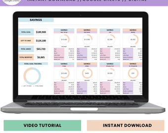 Digital Savings Tracker, Google Sheets Planner (Digital Download)