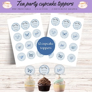 Tea Party Cupcake Toppers, 12 Printable Designs for a Magical Kids Tea Party