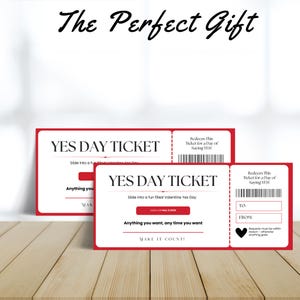 Afdrukbare ja-dagcoupon, bewerkbaar in canva, jubileumvoucher, cadeau voor man, cadeau voor vriend, 1e verjaardag, afdrukbaar valentijn
