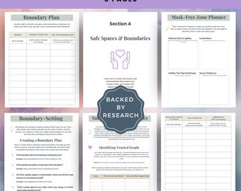 Autism Planner for Safe Spaces & Boundaries, Autism Resources and Printable Workbook Pages, Autism Tools, Autism Support
