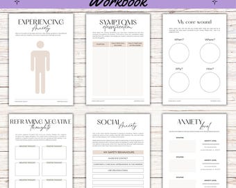 Anxiety Relief Workbook, Coping Skills, Mental Health Journal (PDF)