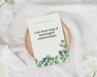 Affirmationskarten für soziale Ängste, Vision Board Workbook (printable)