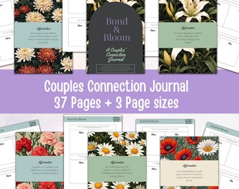 Couples Connection Journal: Bond & Bloom, 37-Page Printable (Digital Download)
