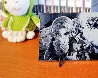 Zelda Engraved Acrylic Display Stand: Gamer Desk Decor