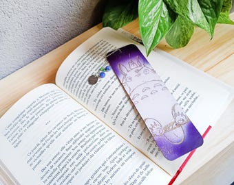 Handmade Anime Wooden Bookmark: Reversible Laser-Engraved Design