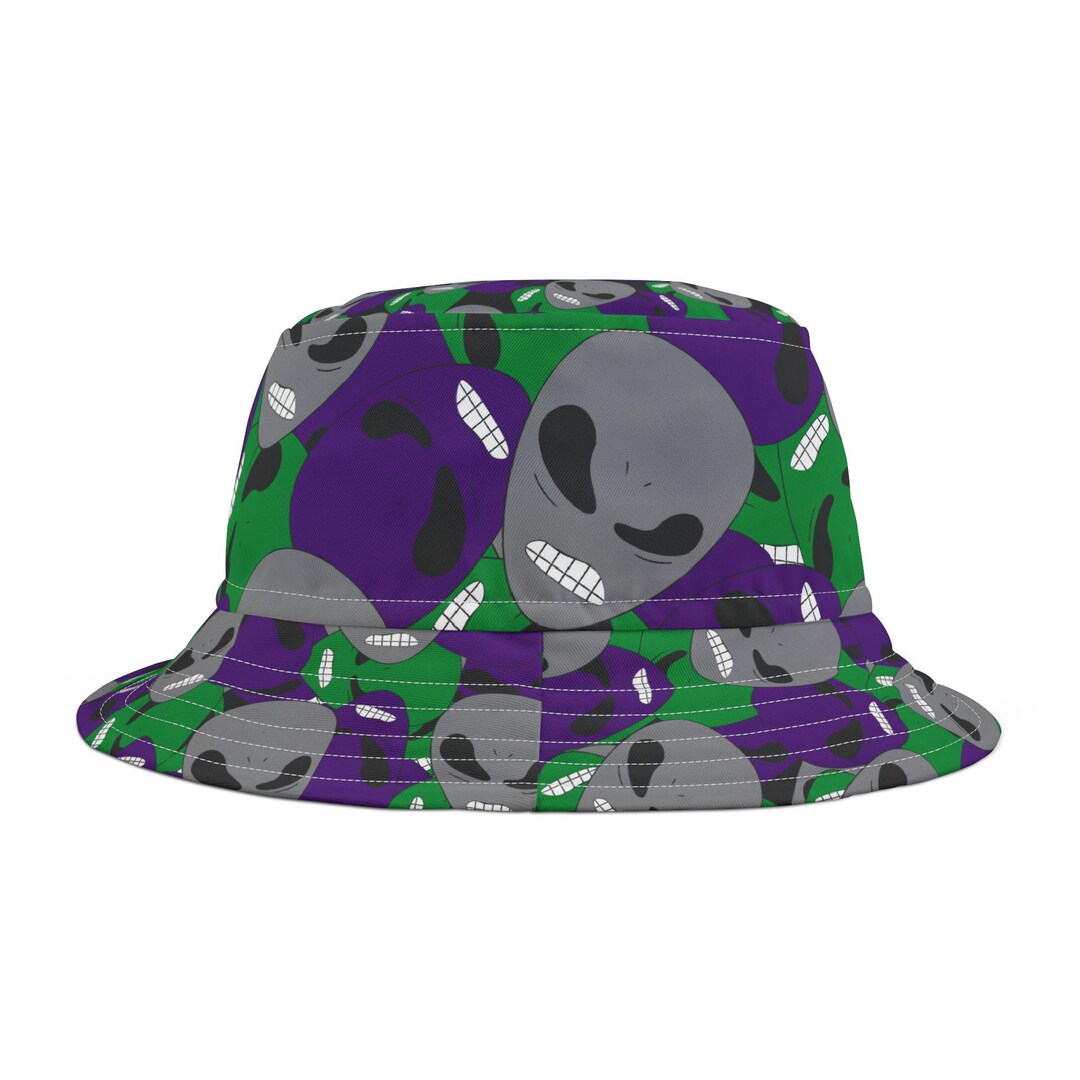 Angry Aliens Bucket Hat - Fun UFO Extraterrestrial Space Design, Alien ...