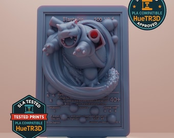 Blastoise - 3D Pokemon Card - STL File FDM printer compatible