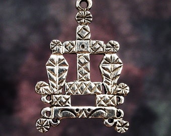 BARON SAMEDI - Voodoo Vodou Loa Lwa Veve Charm Pendant in Solid Cast 925 Sterling Silver or Bronze