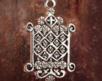 OGOUN - Voodoo Vodou Loa Lwa Veve Charm Pendant in Solid Cast 925 Sterling Silver or Bronze