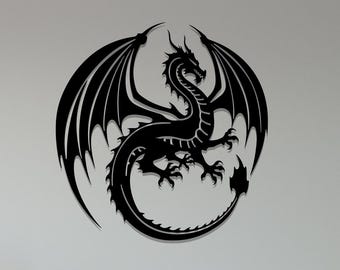 Decorazione murale in metallo con drago: decorazione fantasy per giocatori