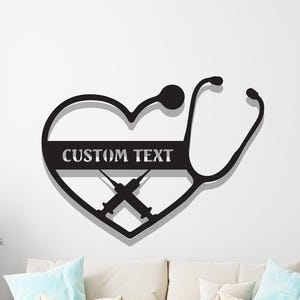 Custom Metal Nurse Sign,  Personalized Nurse Sign, Wall Art for Doctors, Hospital Decoration, Nurse Metal Wall Art, Stethoscope Metal Sign