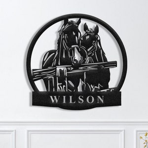 Plaque en métal personnalisée cheval : décoration murale Farm Ranch