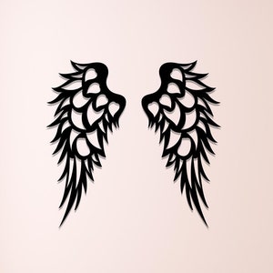 Metal Angel Wings Wall Decor: Heart Wing Sculpture