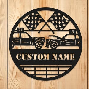 Personalized Demolition Derby Car Name Sign, Custom Crash Car Wall Art, Metal Racing Garage Decor, Derby Driver Gift Wall Hanging
