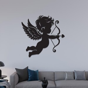Love Angel LED Metal Wall Art: Cupid Decor, Valentine&#39;s Gift