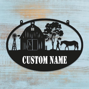 Personalized Metal Farm Sign: Custom Farmhouse Decor, Ranch Gift