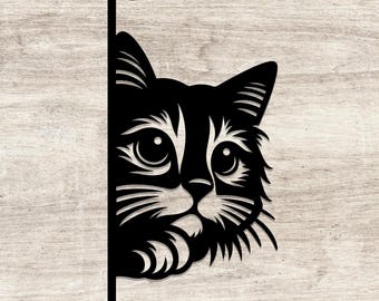 Metal Cat Wall Art: Whimsical Black Cat Decor