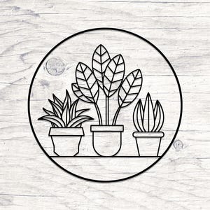 Flower in Pot Metal Wall Art, Kitchen ivy Flowers Wall Art, Flower Wall Art,  Flower in Vase Metal Wall Sign, Boho Steel Wall Decor,