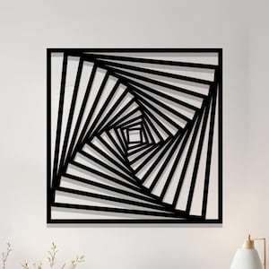 Optical Illusion Metal Wall Art: Mind Bending Square Decor