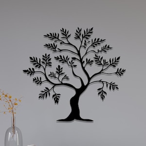 Arte murale in metallo con albero della vita, arte murale in metallo con albero, arte murale in stile fattoria, regali con albero della vita, elegante decorazione per casa e ufficio, cartello della natura