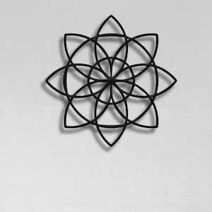 Decorazione murale in metallo con fiore della vita: decorazione per la casa con geometria sacra