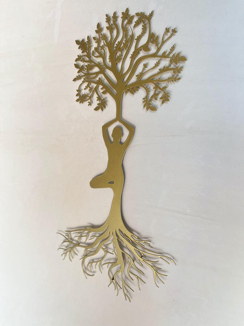 Yoga Tree Metal Wall Art: Meditation Decor, Hindu Sign image 7
