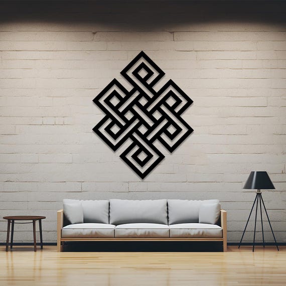 Endless Knot Metal Wall Art: Sacred Geometry Sign - Etsy