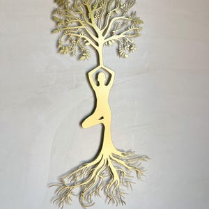 Yoga Tree Metal Wall Art: Meditation Decor, Hindu Sign image 6