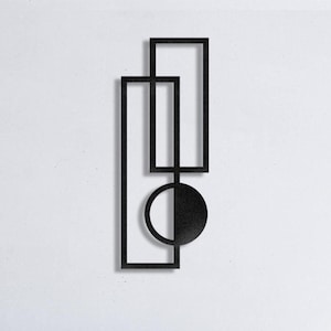 Minimalist Geometric Metal Wall Art, Vertical Abstract Metal Wall Art, Modern Wall Decor, Contemporary Metal Wall Art, Metal Home Decor,