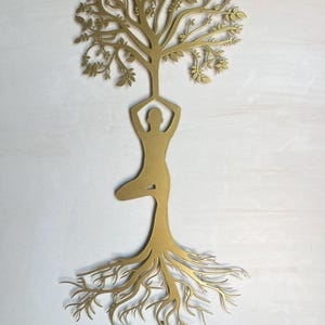 Yoga Tree Metal Wall Art: Meditation Decor, Hindu Sign image 10