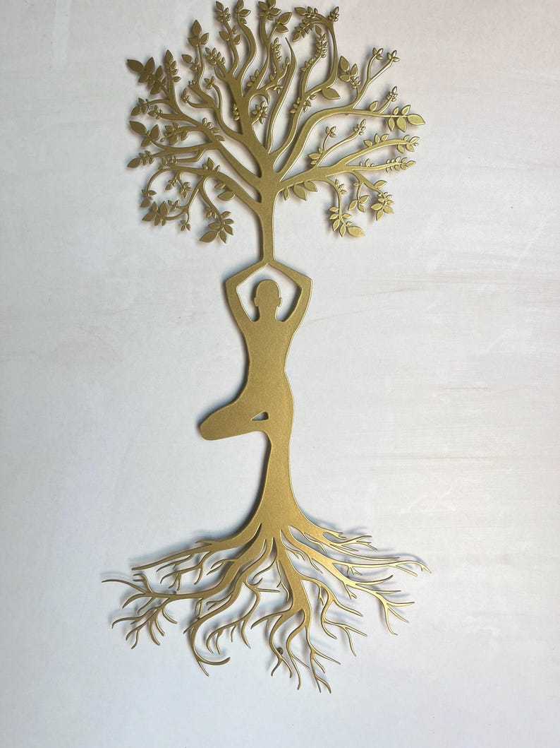 Yoga Tree Metal Wall Art: Meditation Decor, Hindu Sign image 10