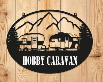 Letrero metálico personalizado para autocaravana: arte mural para acampar en autocaravana