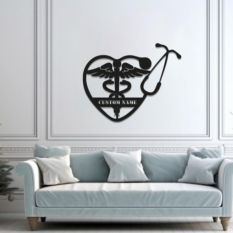 Personalized Nurse Metal Sign: Custom Stethoscope Wall Art - Etsy