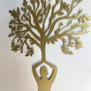 Yoga Tree Metal Wall Art: Meditation Decor, Hindu Sign image 9
