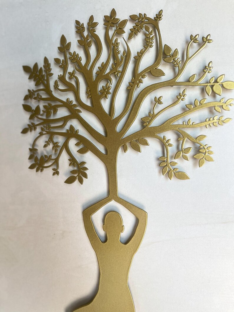 Yoga Tree Metal Wall Art: Meditation Decor, Hindu Sign image 9