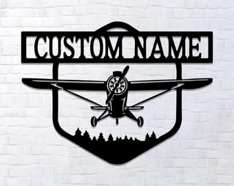 Custom Airplane Metal Wall Art: Vintage Aviation Decor