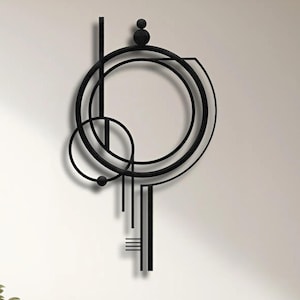 Geometric Metal Wall Art: Modern Minimalist Line Sculpture