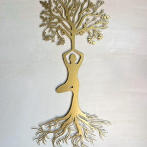 Yoga Tree Metal Wall Art: Meditation Decor, Hindu Sign image 5