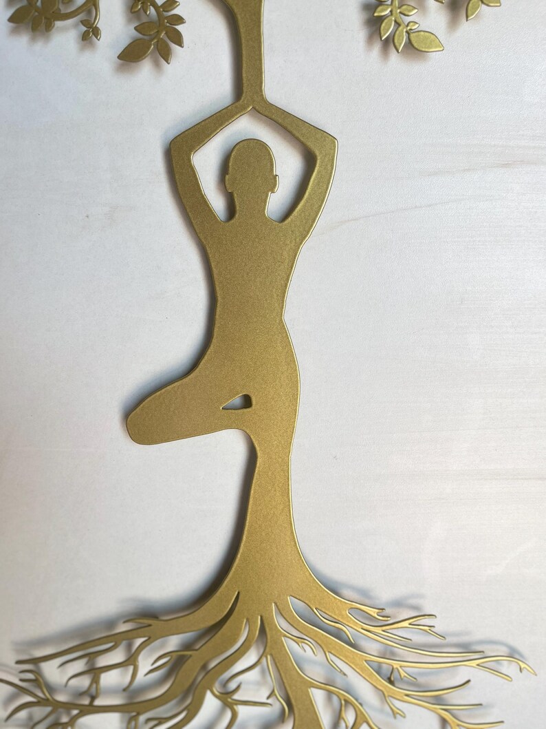 Yoga Tree Metal Wall Art: Meditation Decor, Hindu Sign image 8