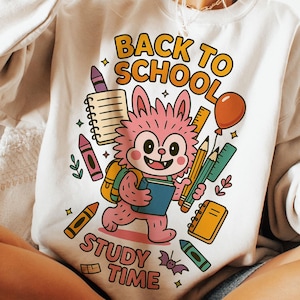 Monster Doll back to school png, Monster Characters Sublimation, Kawaii Monsters back to school Png, Back to School Png, First Day of School