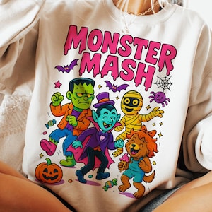 Monster Mash Png, Monster Mash Shirt, Halloween Shirt Designs, Vintage Halloween Shirt png, Halloween Png, Halloween Monsters png, png Files