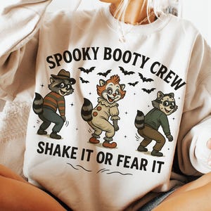 Lustiges Halloween schütteln oder fürchten Png, Halloween Horror Charaktere Png, tanzender Mörder Png, gruselige Saison Png, Halloween Waschbären Png