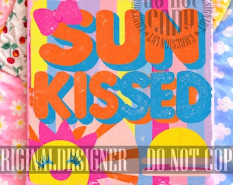 Sunkissed Summer Shirt PNG, Retro Summer Vibes Shirt Design, Beach Vacation Graphic Tee Png, Trendy Summer Sunshine Shirt Png, Summer Png