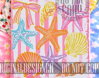 Coquette Wildflower Seashell PNG, Floral Beach Vibes Design, Clam Shell Summer Vacation PNG, Trendy Wildflower Beach Shirt Sublimation