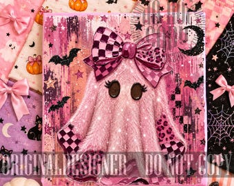 Coquette Preppy Spooky Ghost Png, Leopard Print Halloween Png, Trending Fall Png, Sassy Ghost Halloween Clipart, Glam Ghost Png,Ghost Design