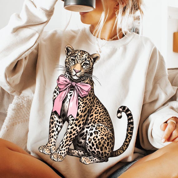 Leopard PNG, Leopard Print Png, Coquette Png, Leopard Clipart, Pink Bow Png, Coquette Leopard Shirt Sublimation, Girly Bow Design Png