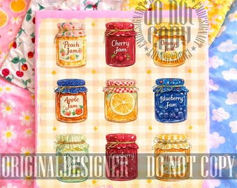 Retro Jam Summer Vacation Png, Farmers Market Collage, Vintage Food Design (Digital Download), Retro Summer Png, Summer Vibes