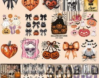 50 Pieces Halloween Bundle Png, Retro Halloween Png, Vintage Halloween Bundle Png, Ghost Pumpkin Designs, Fall Png, Halloween Shirt Png